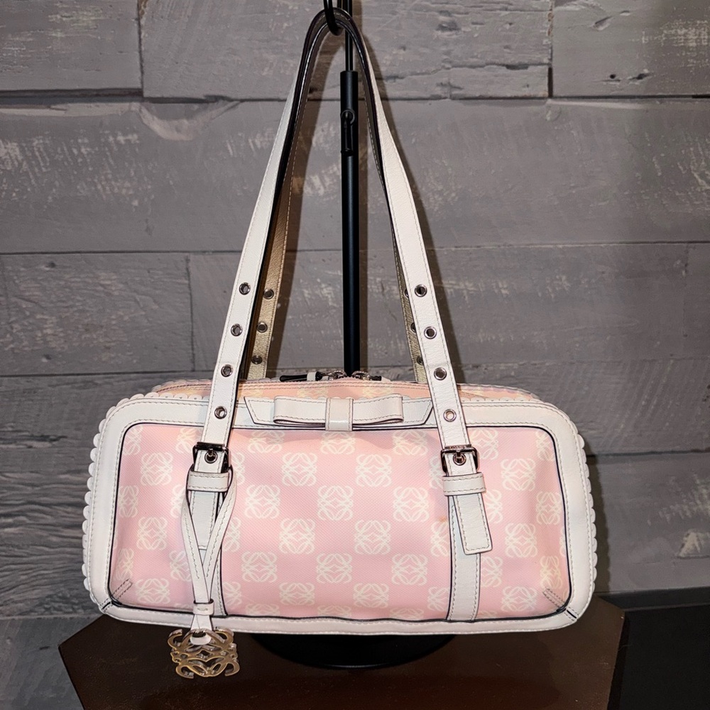 Authentic vintage leather Loewe anagram bag